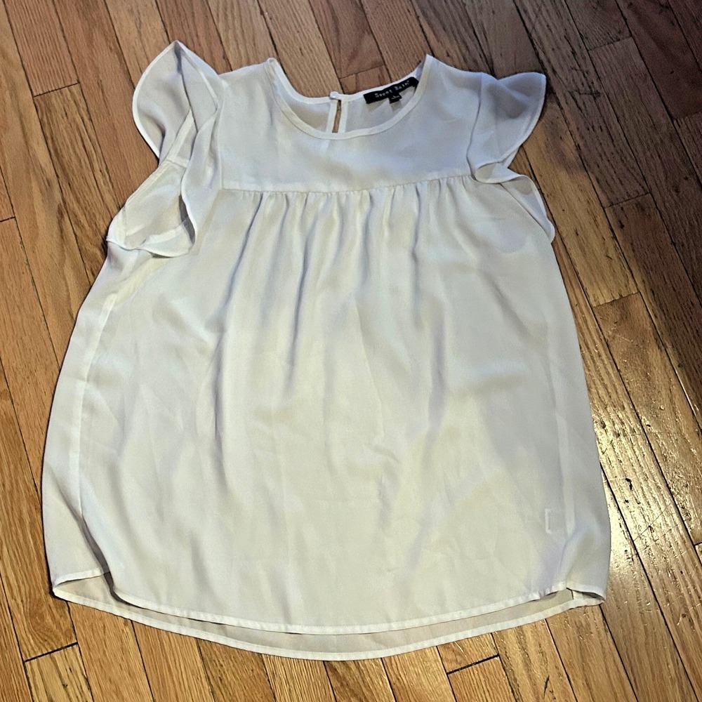 Sweet Rain Sleeveless White Blouse‎ Size Large